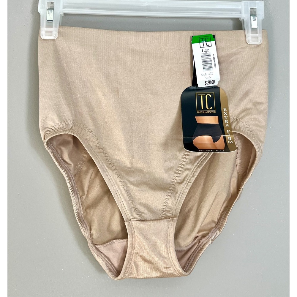 TC Fine Shapewear Extra Firm High Waist Brief Nude Style 472 Womens Large NWT